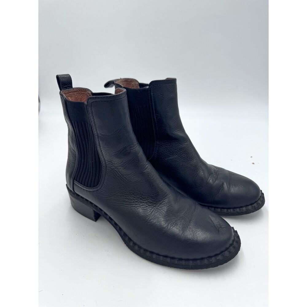 Gentle Souls Best Elastic Bootie Black Leather Size 7
